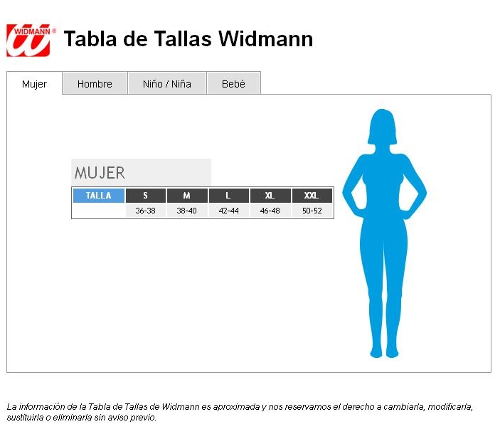 Tabla de tallas de Disfraz  Medieval Princesa Prometida .