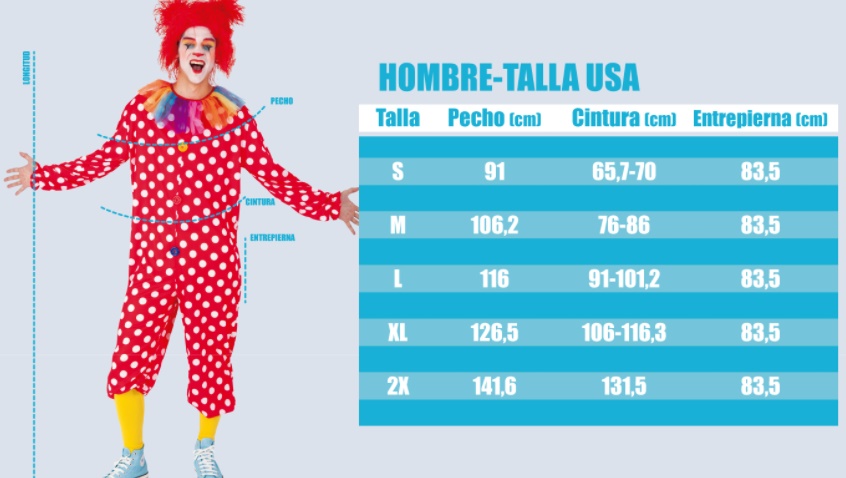 Tabla de tallas de Disfraz Spiderman 3 Deluxe para adulto